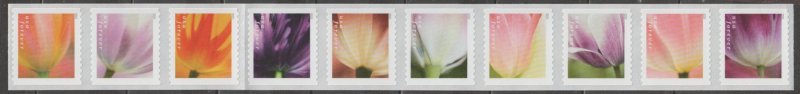 5767-76, Strip of 10, W/BK# 2520. Tulip Blossoms MNH. Forever