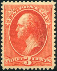 1887 US Stamp #214 3c Mint Never Hinged  Perf 12 Catalogue Value $275 Certified