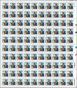 US 2244 - MNH Sheet of 100 - 22¢ Christmas Stamps Madonna & Child. FREE SHIPPING