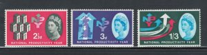 Great Britain 1962 National Productivity Year Scott # 387 - 389 MNH