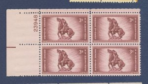 USA - Scott 973 - MNH Plate Block - Rough Riders, Horse - 1948
