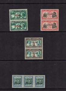 New Zealand: 1940 Centennial Issue, 'Official overprint set 'ff' variety MNH