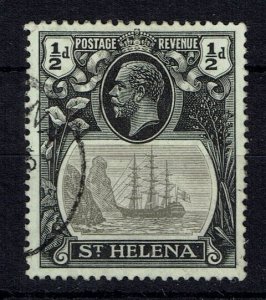 ST.HELENA SG97a 1923 ½d GREY & BLACK BROKEN MAINMAST USED (d)