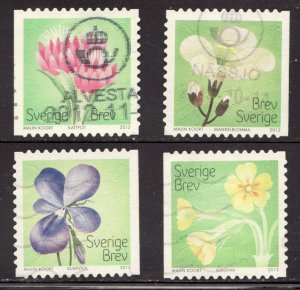 2012 Flowers of Sweden Sc #2692a-d Used stamps Cv$7