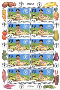 Fiji, Postage Stamp, #449 MInt NH Sheet, 1981 Foods