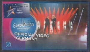 ISRAEL EUROVISION 2019 #19017.16 GERMANY's CONTESTANT - COMMEMORATIVE FD COVER