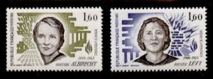 France 1904-5 MNH Resistance Heroines, Berthie Albrecht, Rene Levy