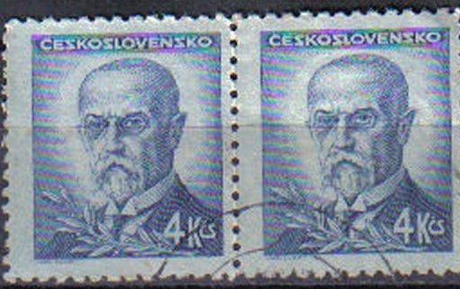 CZECHOSLOVAKIA, 1945 used 4k, Presidents