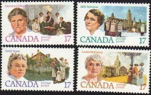 HISTORY * FEMINISTS = Canada 1981 #879-882 MNH Set of 4