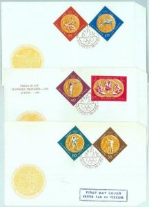 89806 - HUNGARY  - POSTAL HISTORY - set of 3 FDC COVER  1961  OLYMPIC GAMES