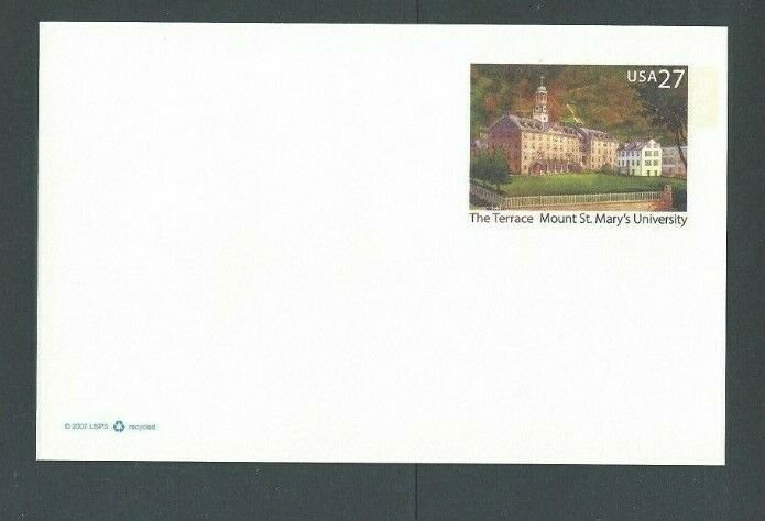 UX533 27c Mount St Marys University Mint Postal Card