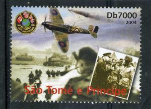 Sao Tome & Principe 2004 D.DAY WWII Churchill Aircrafts 1v Perforated Mint (NH)