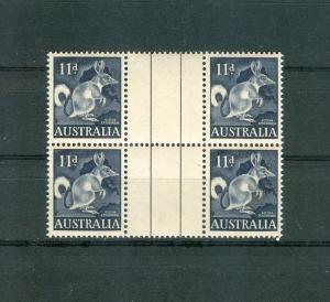 Australia - Sc# 323. MNH Gutter Block. 1961 Bandicoot $9.00+