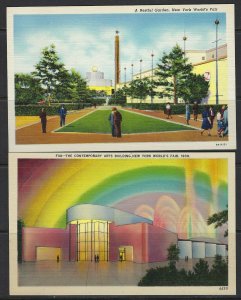 US 1939 NEW YORK WORLD FAIR 16 DIFFERENT POST CARDS OF MAJOR