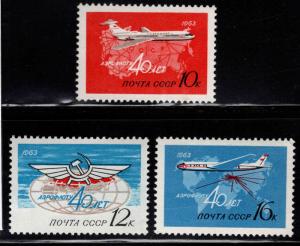 Russia Scott C101-103 MH* airmail map set