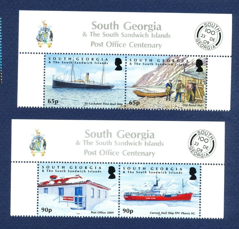 SOUTH GEORGIA - # 396-397 - MNH pairs  - Post Office, Ship - 2009