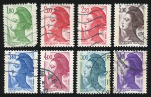 FRANCE Sc 1802-04,1879,81,84,88,90 USED - 1982-83 Definitives