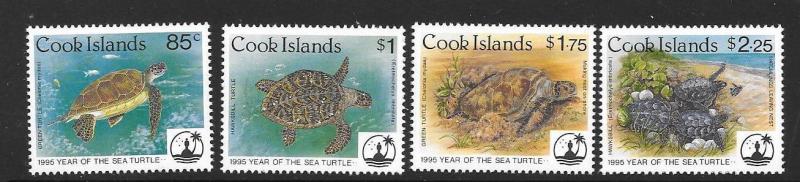 COOK ISLANDS SG1382/5 1995 SEA TURTLES MNH 