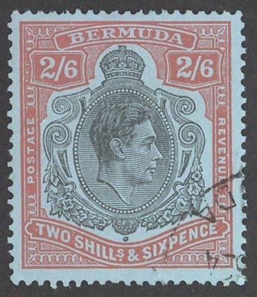 Bermuda Sc# 124 Used 1938-1951 2sh6p King George VI