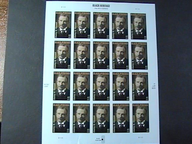 U.S.# 4222-MINT/NEVER HINGED--PANE OF 20--BLACK HERITAGE/CHARLES CHESNUTT---2008