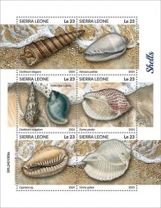 SIERRA LEONE  2024 SHELLS SHEET MINT NH