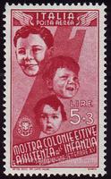 Italy SG#505 Mint - 1937 5l.+3l.  - Children
