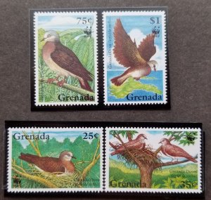*FREE SHIP Grenada WWF Dove 1995 Pigeon Bird Fauna Wildlife Nest (stamp) MNH