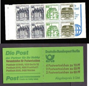 Germany-Sc#9N391c- id5-unused NH complete booklet-Castles-1977-9-