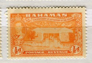 BAHAMAS; 1938 early GVI pictorial issue Mint hinged Shade of 1/2d. value