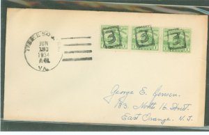 United States #728 On Cover  (Fancy Cancel)