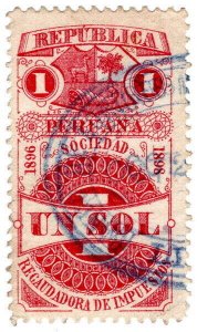 (I.B) Peru Revenue : Duty Stamp 1S