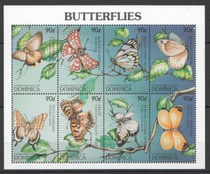 SS0048 DOMINICA FAUNA INSECTS BUTTERFLIES INSECTS 1KB MNH STAMPS
