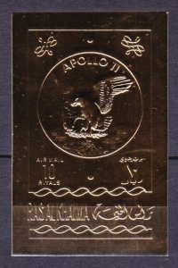 1970 Ras Al Khaima A353b gold Lunar module Eagle on the Moon 18,00 €