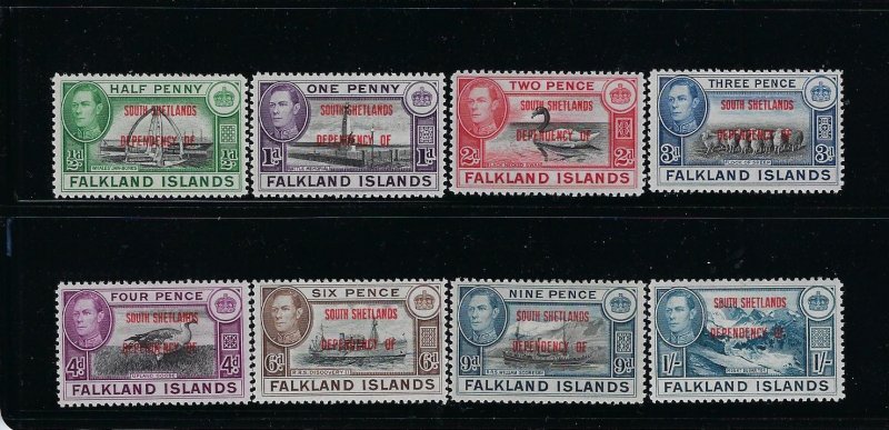 FALKLAND IS. SCOTT #5L1-5L8 SOUTH SHETLANDS DEPENDENCY-  MINT LIGHT  HINGED