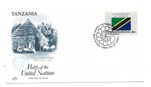 United Nations #429 Flag Series 1984, Tanzania, ArtCraft, FDC