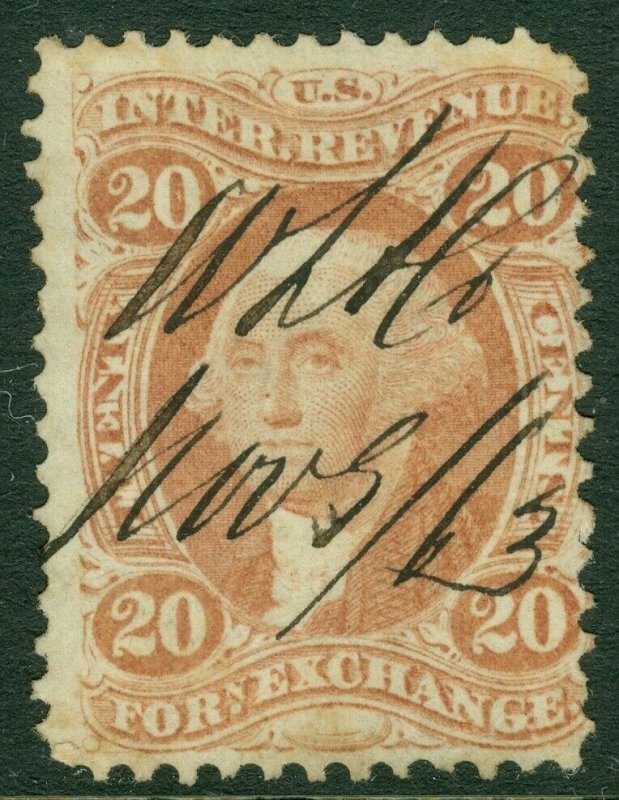 EDW1949SELL : USA 1862 Scott #R41c Very Fine, Used. Catalog $80.00.