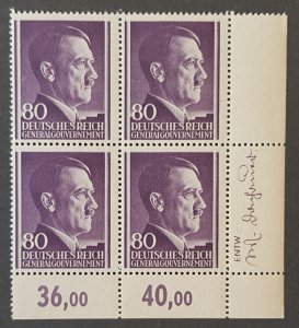 GERMANY THIRD 3rd REICH WWII OCC POLAND GENERAL GOVERNMENT BLOCK HITLER MNH