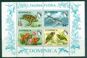 Dominica 1970 Flora & Fauna, Bird, Flower MS MUH