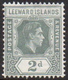 Leeward Islands 1938 2d olive-grey MH