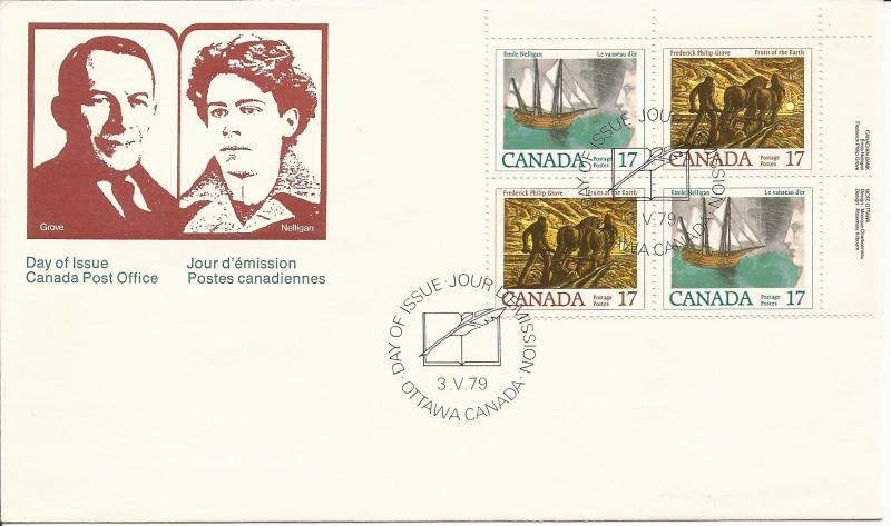 1979 Canada FDC Sc 818a - Canadian Authors - PB UR