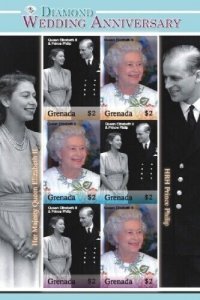 Grenada - 2007 - Queen Elizabeth Diamond Wedding Anniversary - Sheet Of 6 - MNH