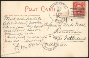 USA 1907 SUNDANCE Wyoming Devils Tower Cover ROTTERDAM Netherlands 108411