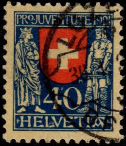 Switzerland - Scott #B20 Cancelled 1921 Semi-Postal (Swiss Coat of Arms)