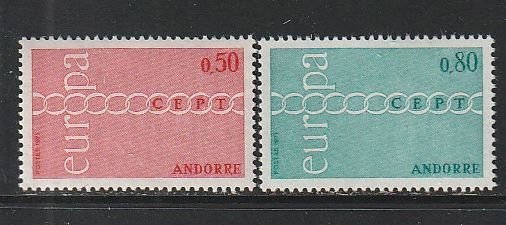 1971 Andorra, French - Sc 205-6 - MH VF - 2 single - Europa