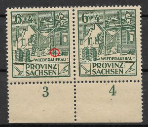 Soviet Zone Saxony MNH Plate Error