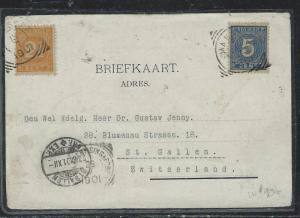 NETHERLAND INDIES (P1906B) 11901 PPC FROM MAKASSAR TO SWITZERLAND, NEI AGENT SIN 