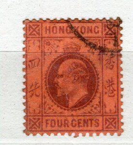 HONG KONG; 1903 early Ed VII issue fine used 4c. value