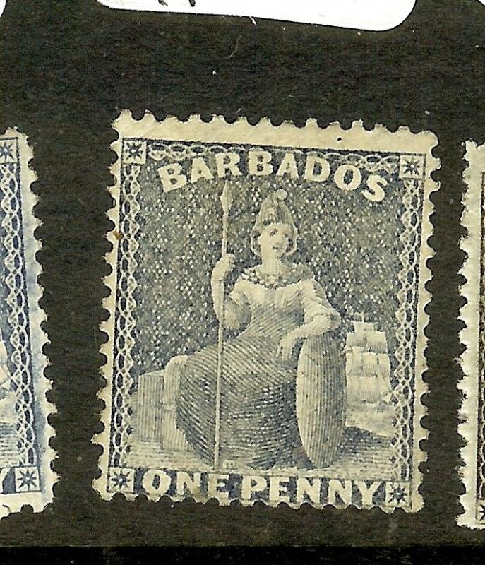 BARBADOS (P2112BB) BRITANNIA  1D  SG74  SPLIT WMK MOG