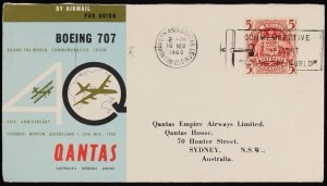 AUSTRALIA 1958 QANTAS Round The World flight covers. (5)