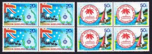 Cocos (Keeling) Is. Sailing Southern Cross 2v Blocks of 4 1979 MNH SC#32-33